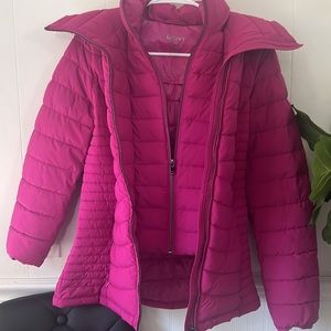 DKNY Packable Pink double zip jacket xs